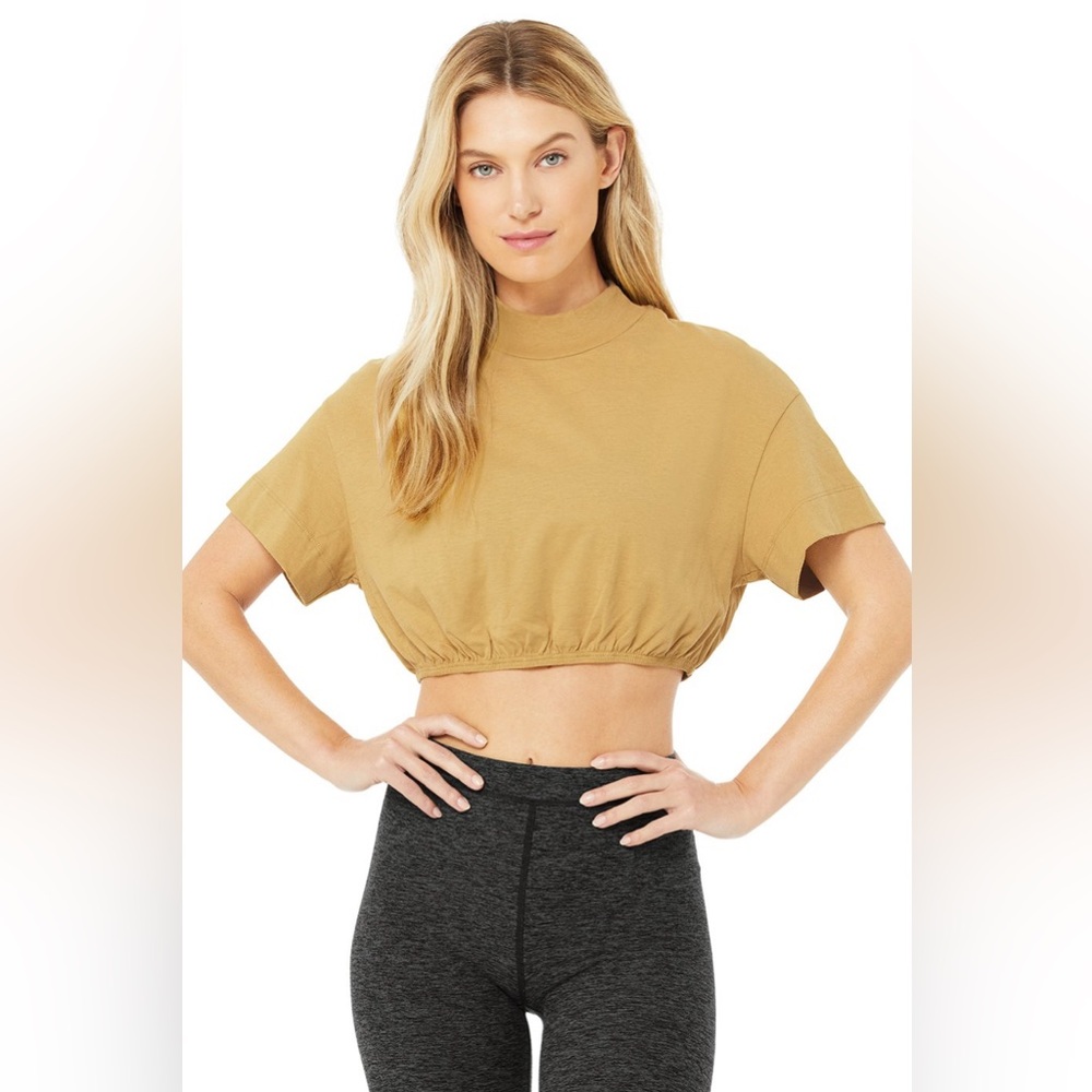 🍯 NWOT ALOYOGA KICK IT CROPPED MOCK NECK CROP TOP